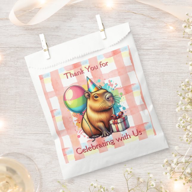 Danke Mädchen-Geburtstagsfeier Capybara  Geschenktütchen (Ausgeschnitten)