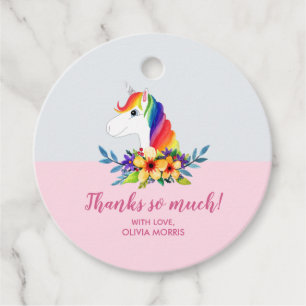 "Danke" Magical Unicorn Girls Baby Dusche Geschenkanhänger