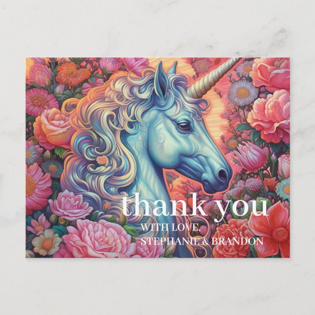 Danke Magical Unicorn Postkarte (Vorderseite)