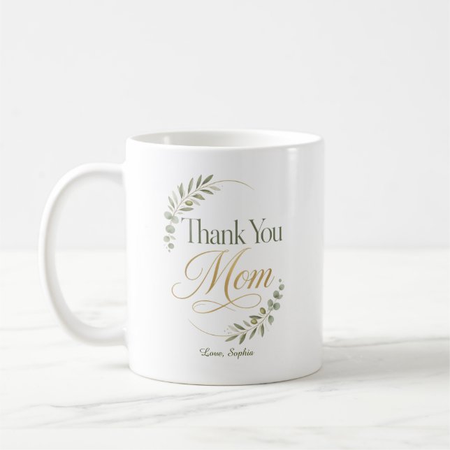 Danke Mama Botanische Wertschätzung Kaffeetasse (Links)