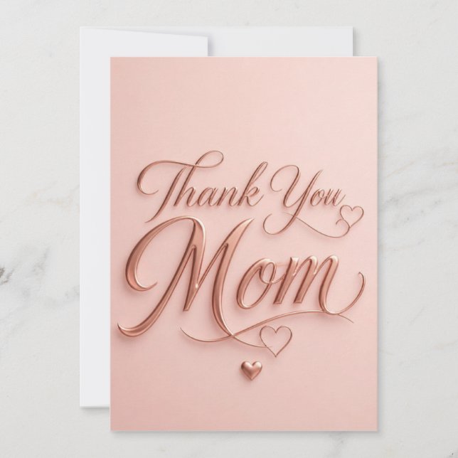 Danke Mama Elegante Rose-Gold-Typografie (Vorderseite)
