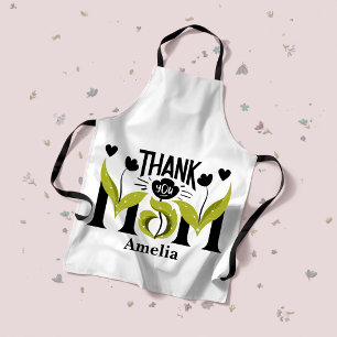 Danke Mama Florale Personalisierte Schürze