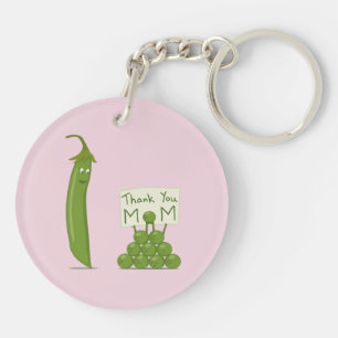 Danke Mama Gruß mit Peapod und Erbsen Schlüsselanhänger