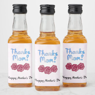 Danke Mama mit Carnation Blume für den Muttertag Alkoholflaschenetikett