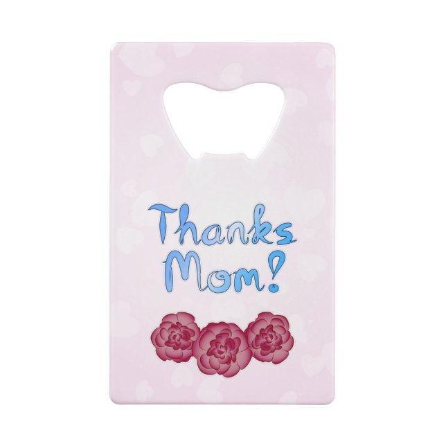 Danke Mama mit Carnation Blume für den Muttertag Geldbeutel Flaschenöffner (Rückseite)