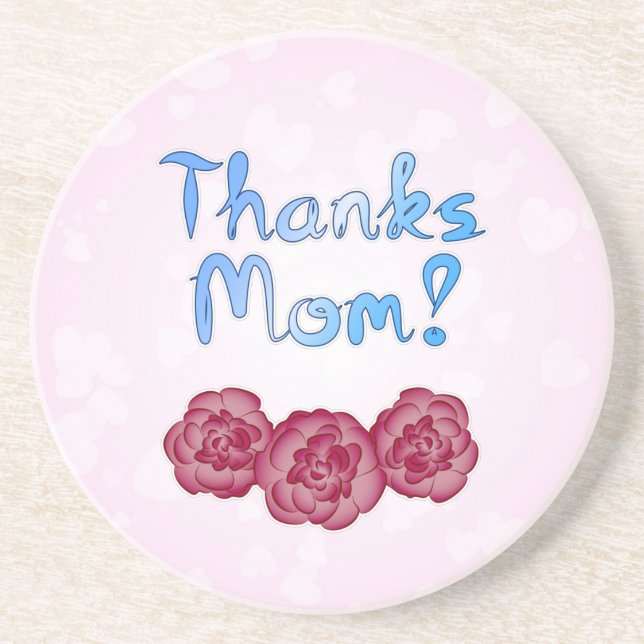 Danke Mama mit Carnation Blume für den Muttertag Getränkeuntersetzer (Vorne)