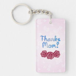 Danke Mama mit Carnation Blume für den Muttertag Schlüsselanhänger