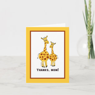 Danke Mama Niedlich Giraffe Illustrationskarte