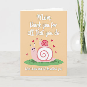 Danke Mama Schnecken-Kunstkarte Karte
