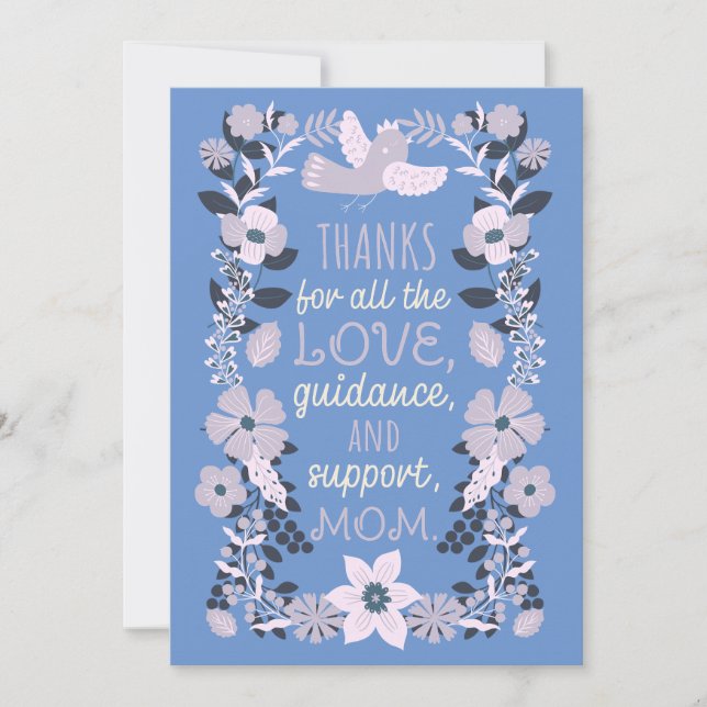 Danke, Mama skandinavische Volkskunst schätzen Feiertagskarte (Vorderseite)