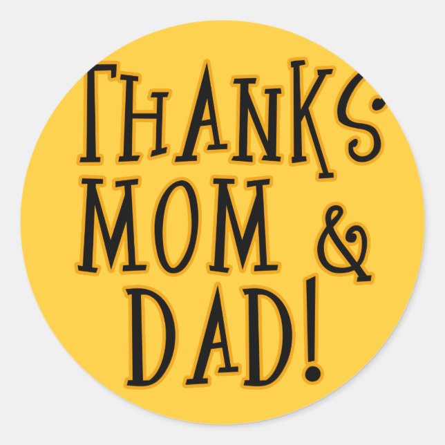 DANKE MAMA und VATER! Hemd oder Geschenkartikel Runder Aufkleber (Vorderseite)