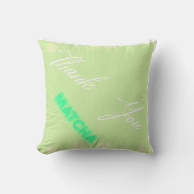 "Danke, Matcha" Kissen (Vorderseite)