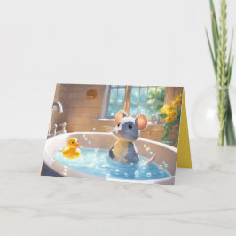 Danke, Maus in der Blase Bath Karte