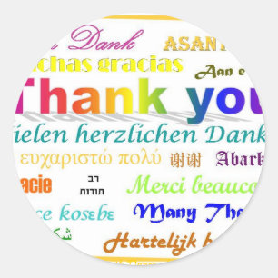 Danke - mehrsprachig runder aufkleber