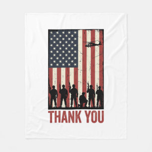 Danke Militär-Amerikanische-Flagge-Shirt-Design_1 Fleecedecke