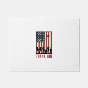 Danke Militär Amerikanisches Flagge Shirt Design_1 Fußmatte