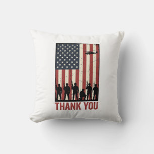 Danke Militär Amerikanisches Flagge Shirt Design_1 Kissen
