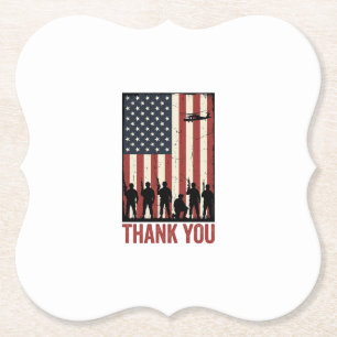 Danke Militär Amerikanisches Flagge Shirt Design_1 Untersetzer