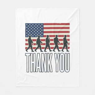 Danke Militärflagge Silhouette Vintage-Shirt D Fleecedecke
