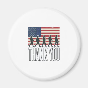 Danke Militärflagge Silhouette Vintage-Shirt D Magnet