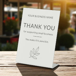 Danke Minimalist Small Business Neutral Sockelschild