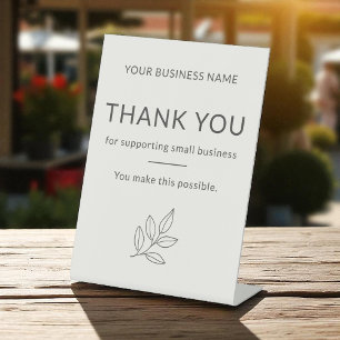 Danke Minimalist Small Business Neutral Sockelschild