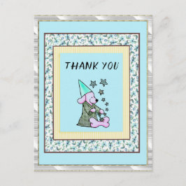 Danke Mint Floral Niedlich Dog Postkarte