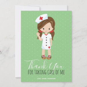 Danke Mint Green Script Brown Hair Nurse