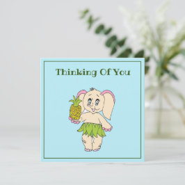 Danke, Minze floral Pinaple und Elefant Mitteilungskarte