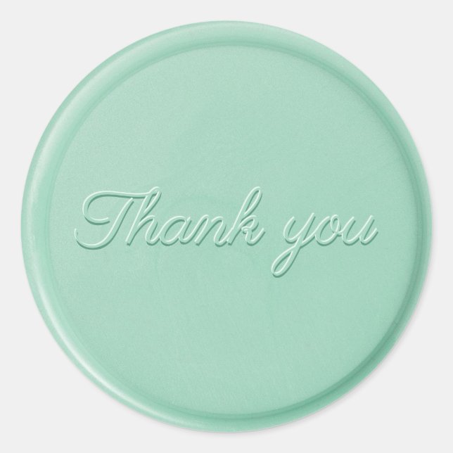 Danke Minze Green Wax Siegel Sticker (Vorderseite)