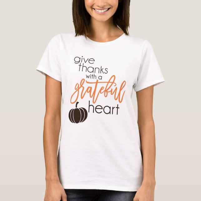 Danke mit Dankbarkeit T-Shirt (Vorderseite)