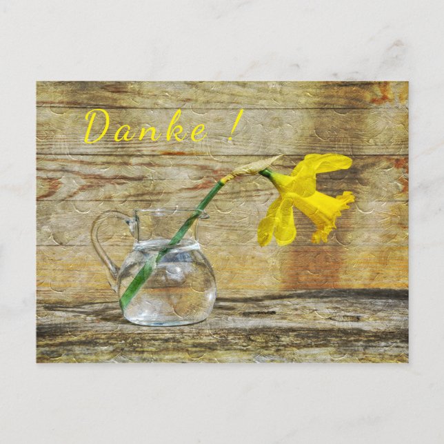Danke mit einer Narzisse Postkarte (Vorderseite)