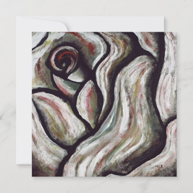 Danke, mit einer Rosen-feine Kunst-Malerei zu Dankeskarte (Vorderseite)