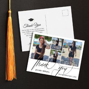 danke modern 4 Foto-Collage Abschluss Postkarte