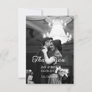 Danke moderne einfache Hochzeitspaar Namensnachric