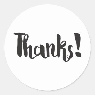 Danke! Moderne Schwarze Fette Dicke Schrift Danke  Runder Aufkleber