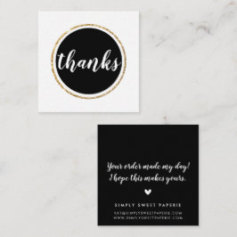 DANKE moderne Spot handschrift schwarz geschrieben Quadratische Visitenkarte