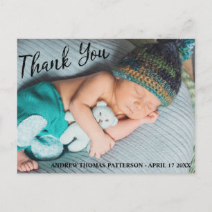 Danke   Modernes Baby-Foto Postkarte