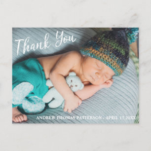 Danke   Modernes Baby-Foto Postkarte
