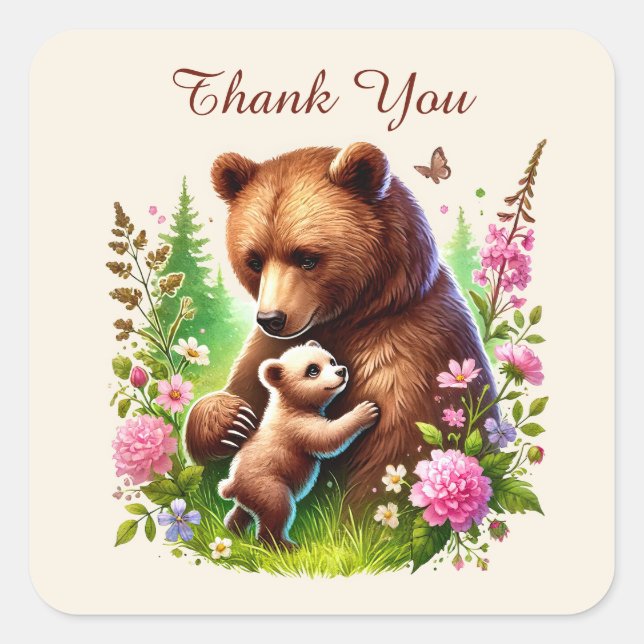 Danke Momma baby Quadratischer Aufkleber (Vorderseite)