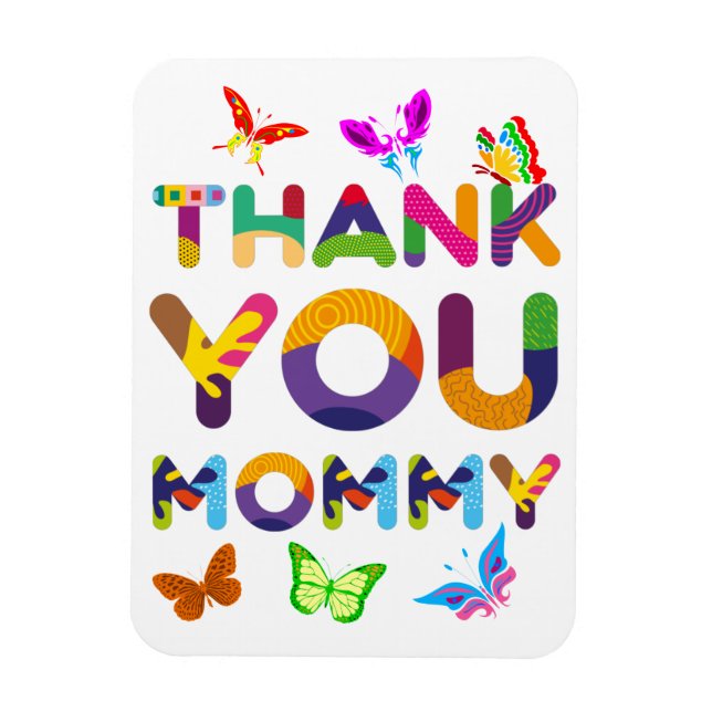 Danke, Mommy Colorful Magnet (Vertikal)