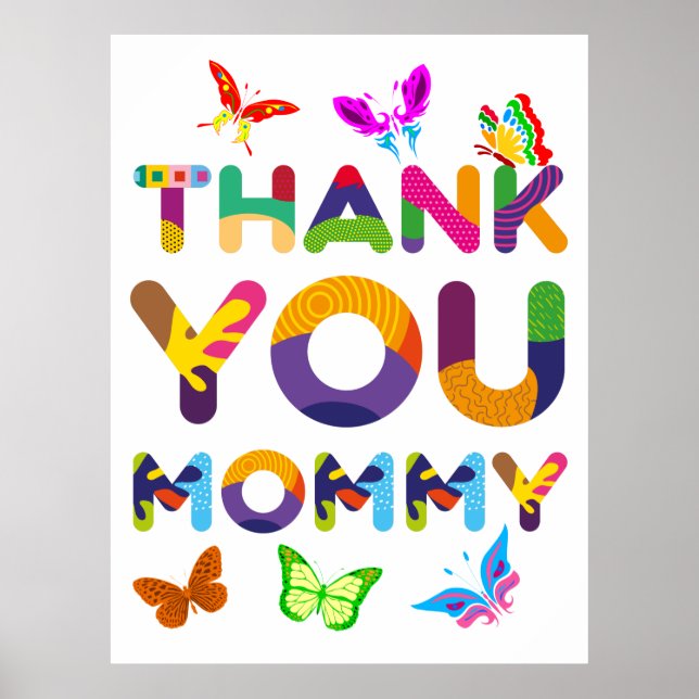 Danke, Mommy Colorful Poster (Vorne)