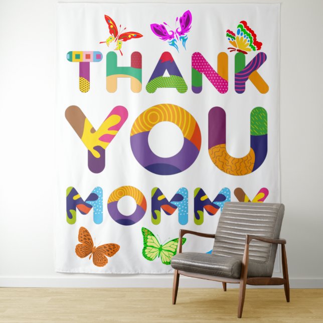 Danke, Mommy Colorful Wandteppich (Beispiel)