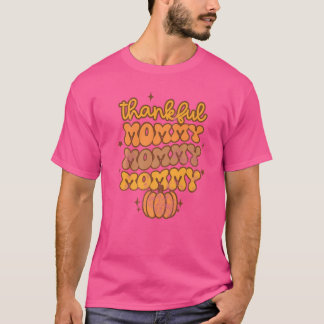 Danke Mommy Retro Groovy Mommy Pumpkin Thanksgi T-Shirt
