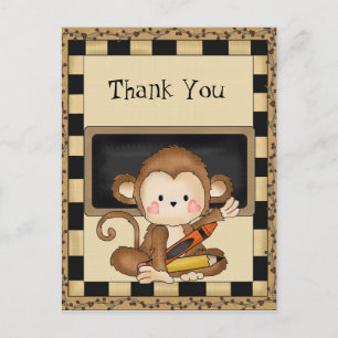 Danke, Monkey School Postcard Postkarte