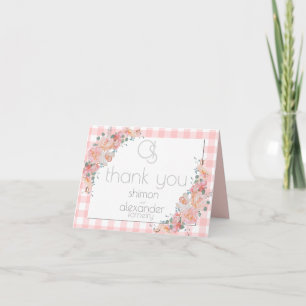Danke Monogram Coral Gingham