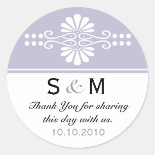 Danke Monogram Gastgeschenk Hochzeit Labels Runder Aufkleber