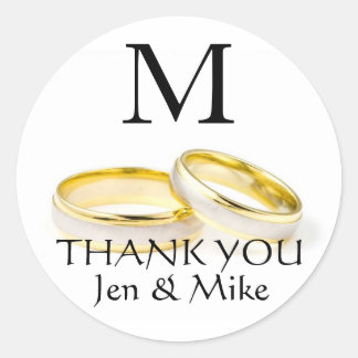 Danke Monogram Names Gastgeschenk Hochzeit Sticker