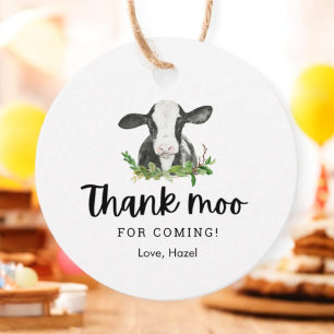 Danke Moo für das Kommen Kuh Thema Geburtstag Dank Geschenkanhänger