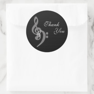 Danke - Music Round Stickers